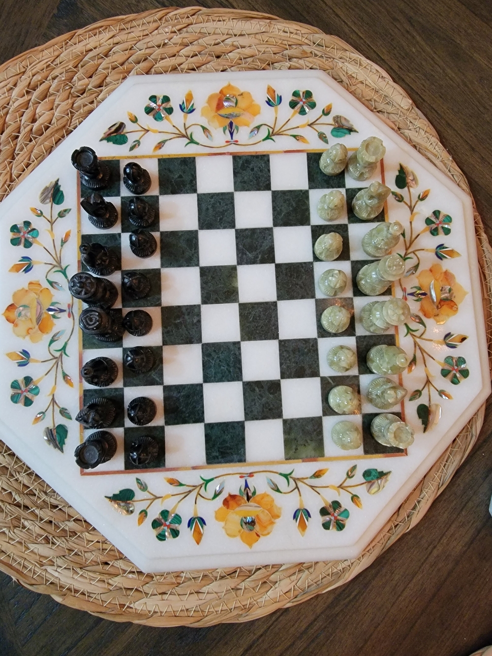 Marble Chess Set with Precious Stones